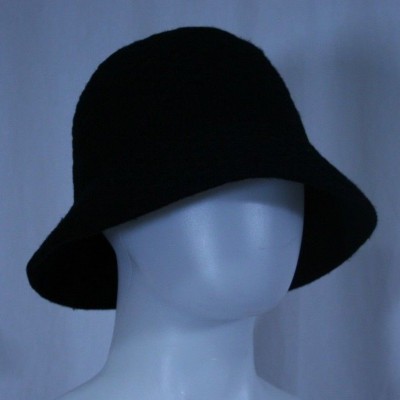 NINE WEST s black Winter Hat wool blend Bucket style VGC textured  eb-73354523